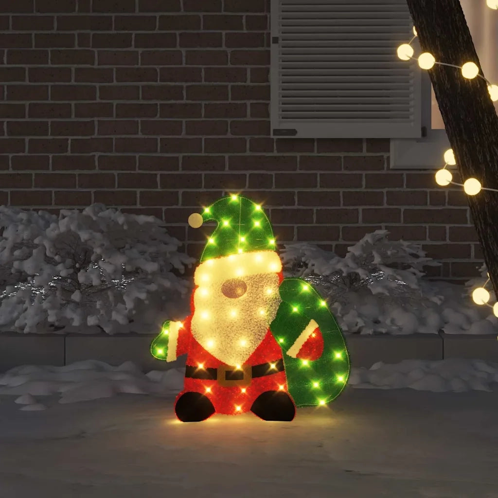Babbo Natale Illuminato Bianco caldo 70 x 62 cm Tessuto di Lamè 42019621