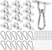 12 Set di Occhiali in Acciaio Inossidabile e 12 Set di Ganci in Acciaio Inossidabile, occhiale con occhio M5, Occhiali per Zonzo, Supporto per Parete, Supporto per Plafond, Hanger per Parete, Hanger per Soggiorno