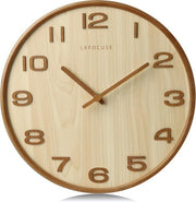 Cassa Orologio a Parete in Legno Massello Beige - Decorazione Retro per la Cucina - 30,5 cm - Beige - Legno