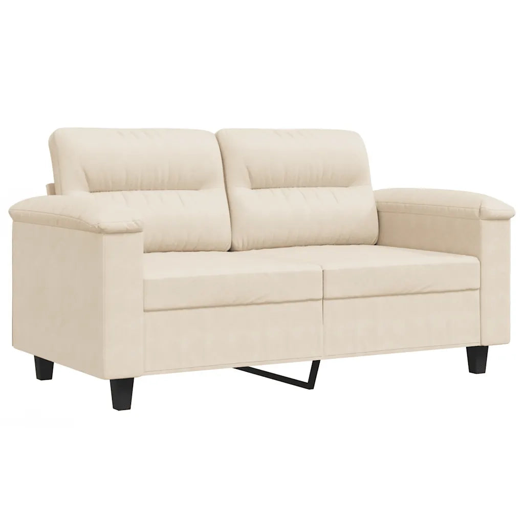 Divano a 2 Posti-Sofa 2 Posti Beige 120 cm in Tessuto Microfibra