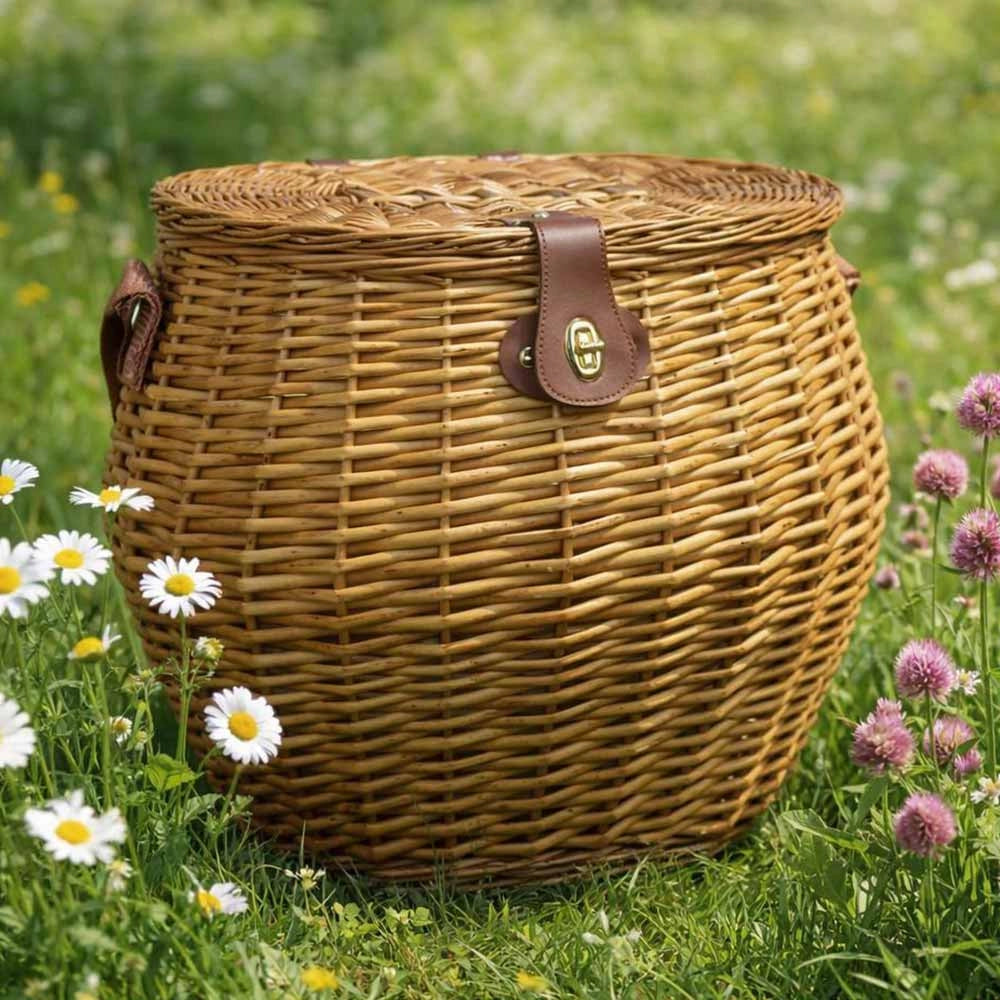 Cesto cestone Max in Vimini per funghi con Coperchio cm 45 x 37 x h 35 cm