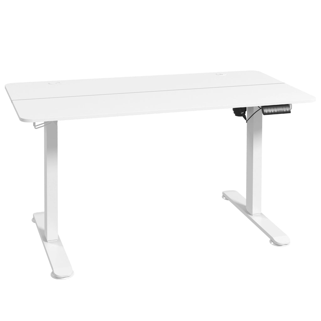 Scrivania lineare elettrica regolabile in altezza con 4 memorie e anti-collisione per ufficio bianco 140 × 70 cm