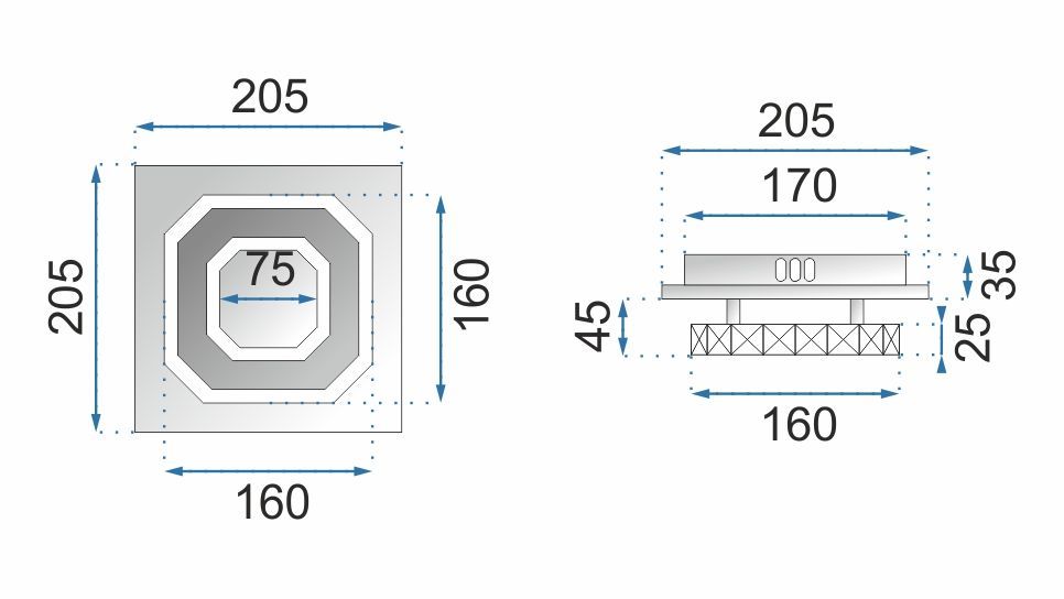 Lampada Da Soffitto Cristallo Plafoniere Led 8w Quadrato App406-c