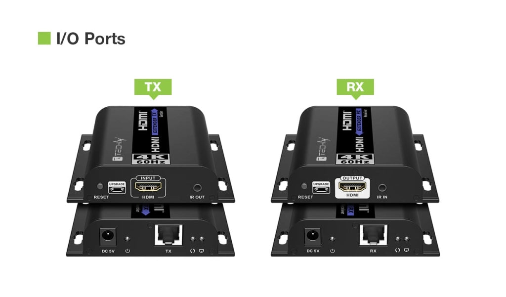 Extender HDMI 4K@60Hz con IR su Cavo Cat.6 fino a 120m