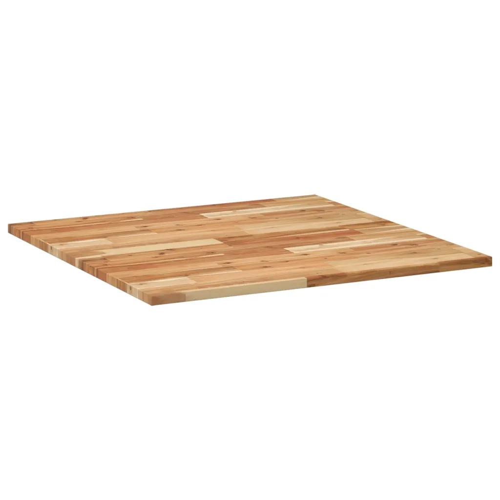 Piano Tavolo | Superficie Tavolo | Piano Scrivania Quadrato 80x80x2 cm in Legno Massello di Acacia