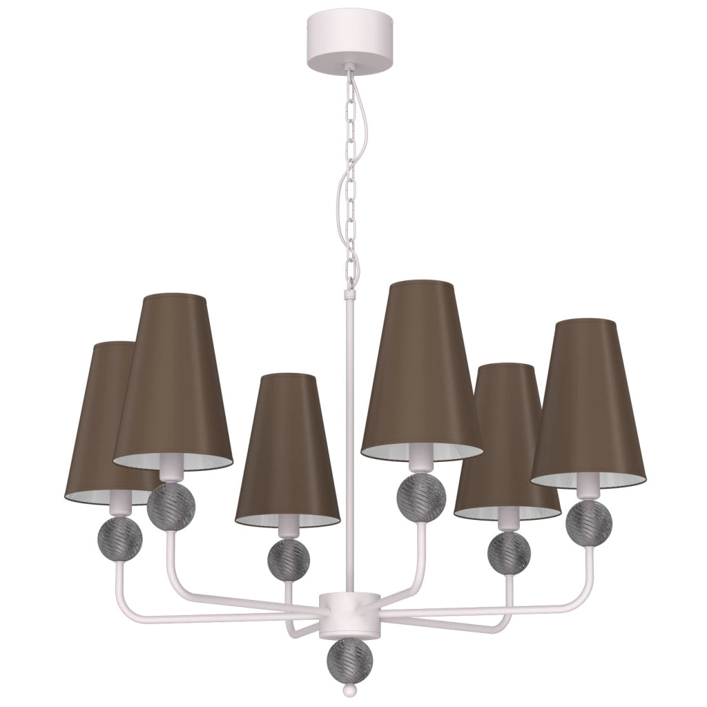 Lampadario Grenada 6xE14 cashmere marrone Luminex