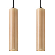 Lampada tubolare in legno LINO Peach Puff a 2 luci, stile scandinavo, IP20