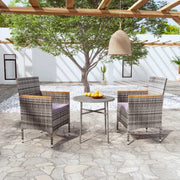 Set Mobili da Pranzo per Giardino 3 pz in Polyrattan Grigio 3098026