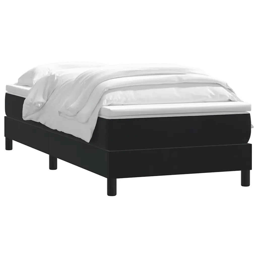 Giroletto a Molle con Materasso Nero 90x210 cm in Velluto