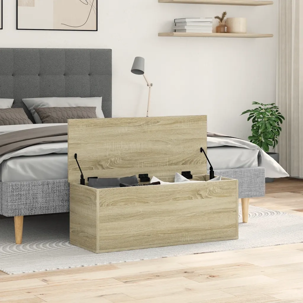 vidaXL Contenitore Portaoggetti Rovere Sonoma 90x35x35cm in Truciolato