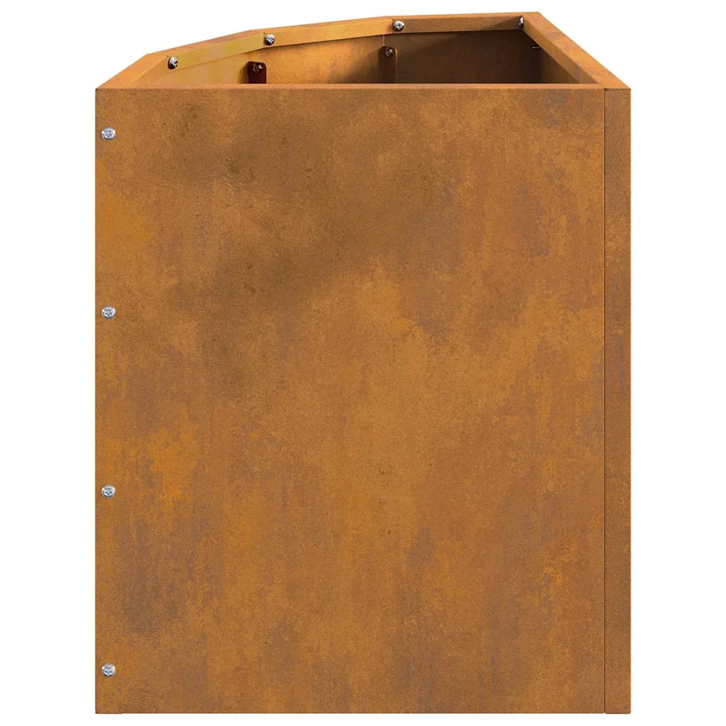 Vaso d'angolo-Fioriera-Contenitore per Piante Ruggine 30 x 30 x 35 cm acciaio corten