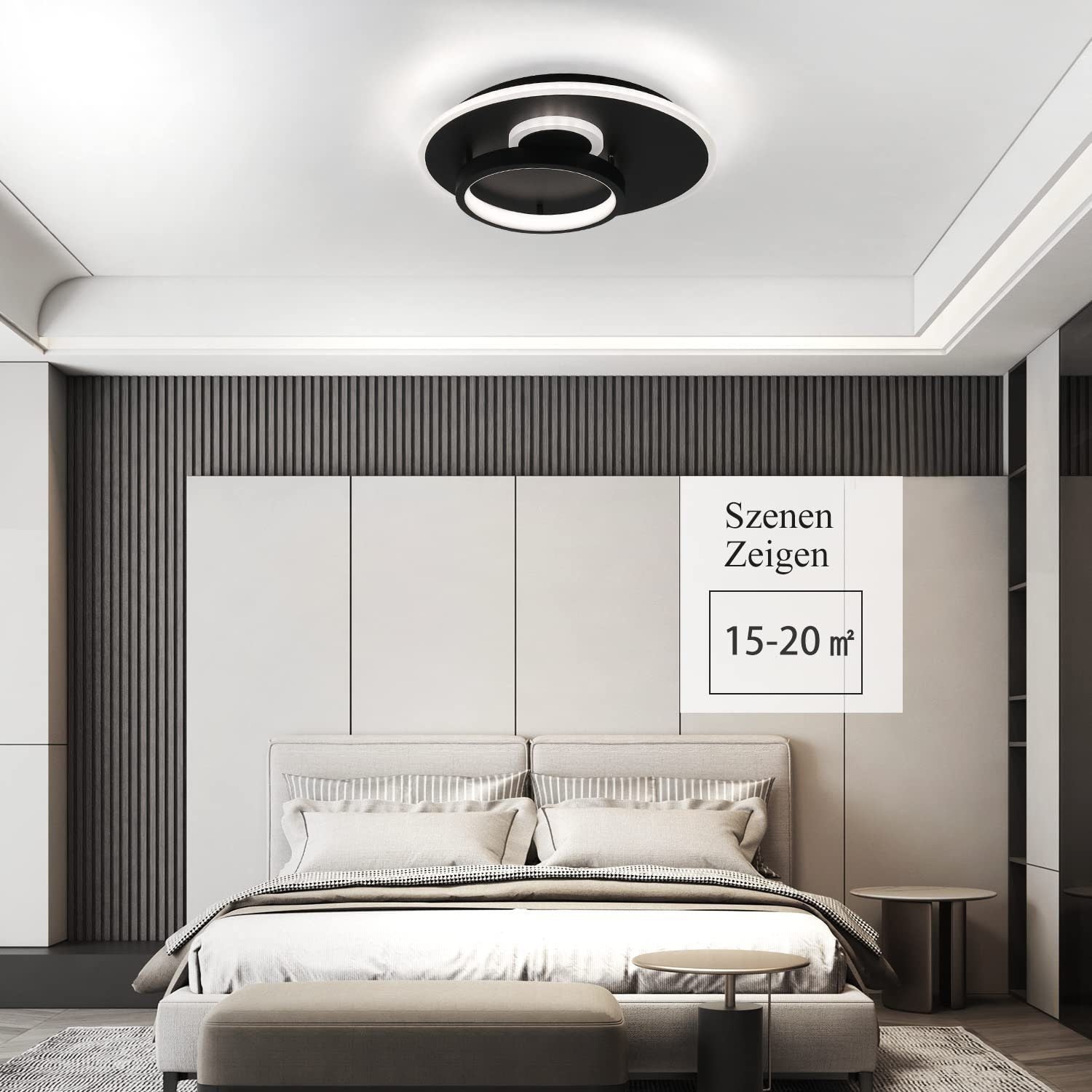 ZMH Lampada da soffitto plafoniera LED telecomando design moderno per soggiorno
