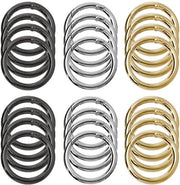 Haken per Karabina 24 pezzi - Hanger rotondi - Acciaio inossidabile - Leggero - Resistente alla corrosione - per Accessori/Sleutelhanger