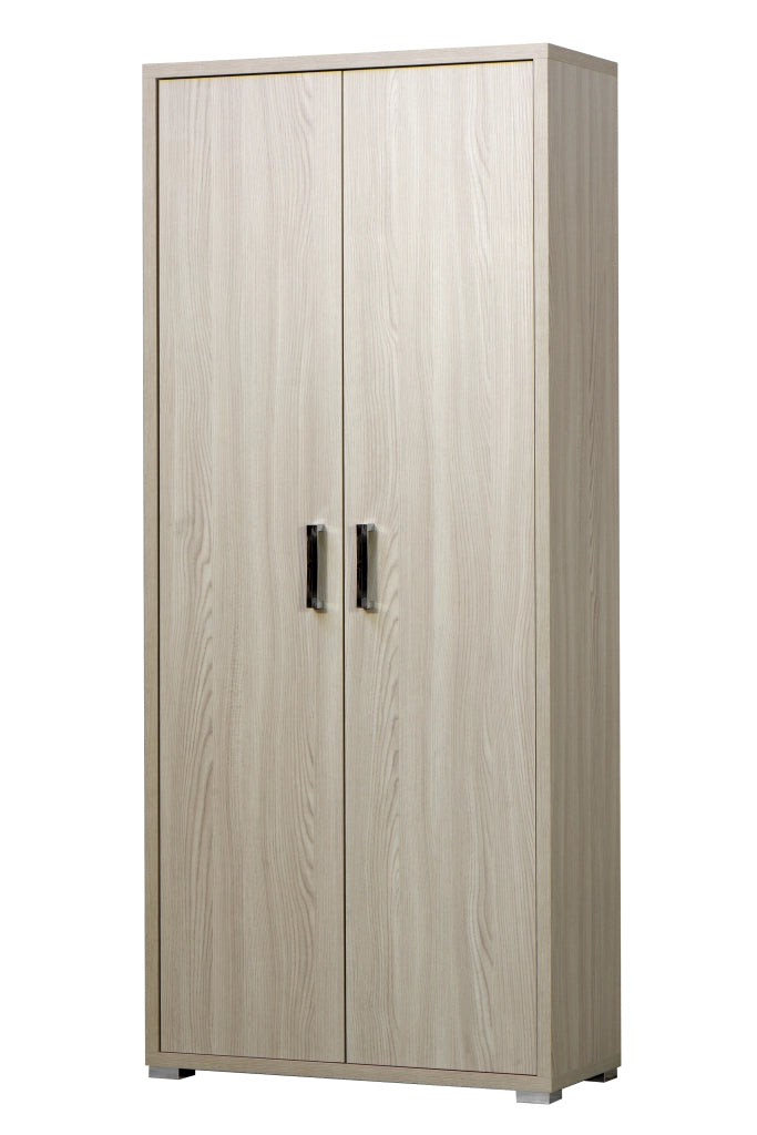 3281OLM Armadio montato due ante con cassetto interno con tre ripiani removibili finitura olmo 75,3 L x 175 h x 33 P