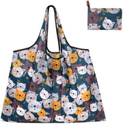 Tas per spese riutilizzabile - 50x66cm - Disegno gatto - Ideale per spese - Unisex