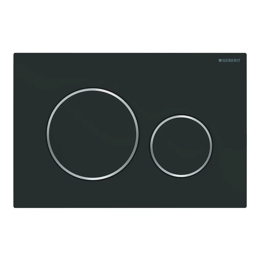 PLACCA DI COMANDO SIGMA20 DOPPIO TASTO NERO CROMO GEBERIT