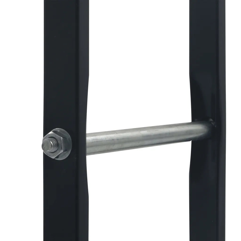 Rastrelliera per Legna da Ardere Nera 100x25x100 cm in Acciaio cod mxl 6347