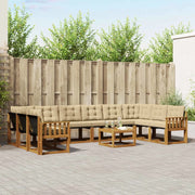 Set di divani da esterno con cuscino 11 pcs Naturale e Beige