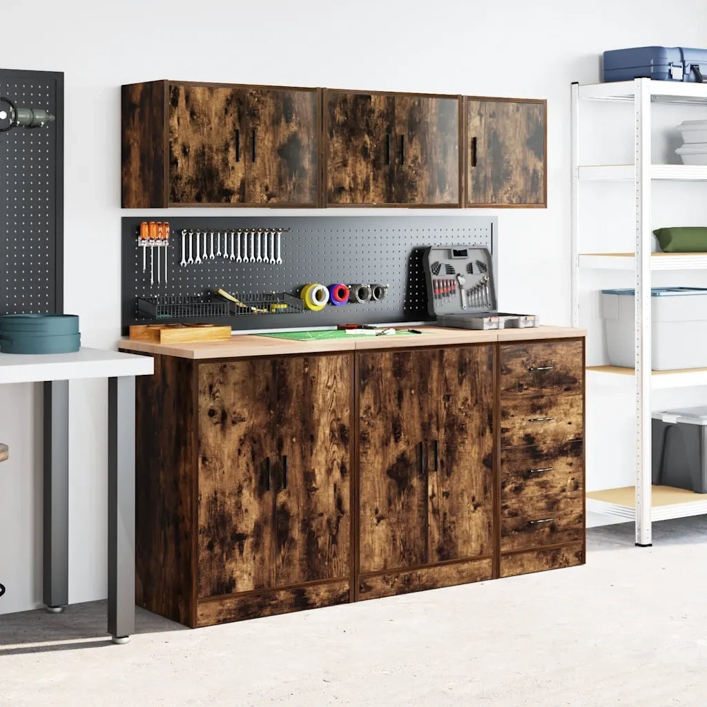 Pensile per Garage Rovere Fumo in Legno Multistrato 860633