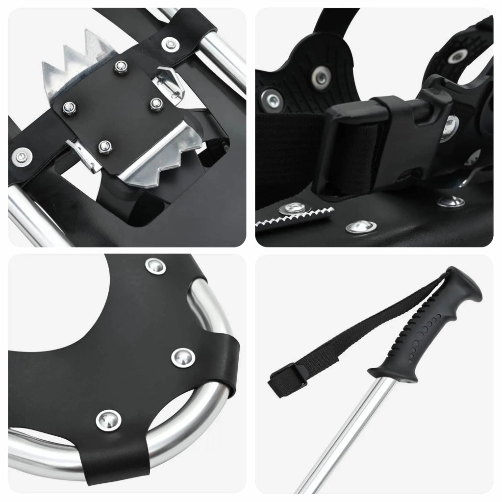 Racchette da neve 3 in 1 con bastoni da trekking Argento e Nero CFW6229025