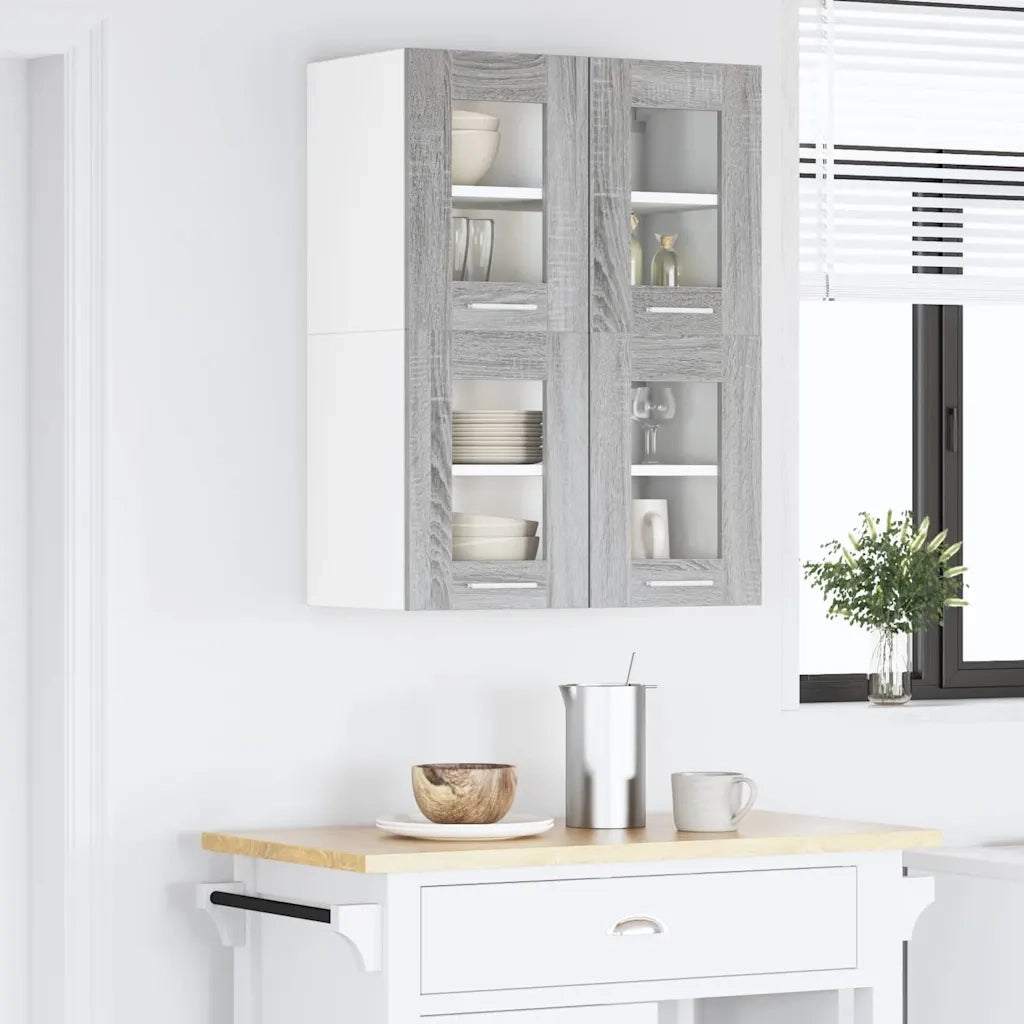 Armadio pensile con porta 2 pcs Grigio Sonoma 60 x 31 x 40 cm 884221