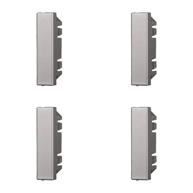 4 Pezzi Copritasti Copriforo Falso Polo 1/2P Mezzo Modulo Posto Grigio Compatibile Con Bticino Axolute