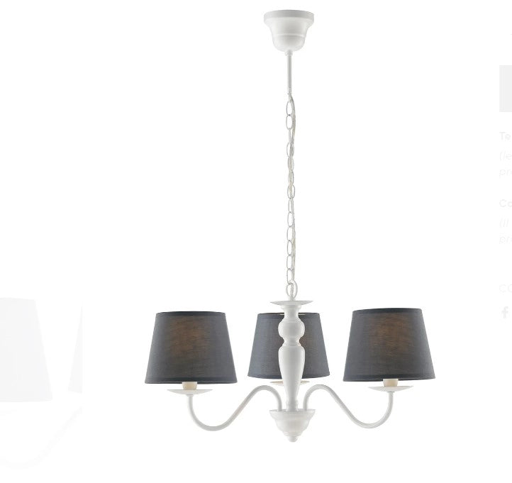 Lampadario Favola Bianco 3Xe14 56X30Cm - Fan Europe