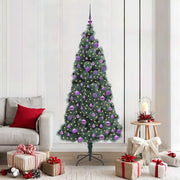 Albero di Natale artificiale preilluminato con set di palline