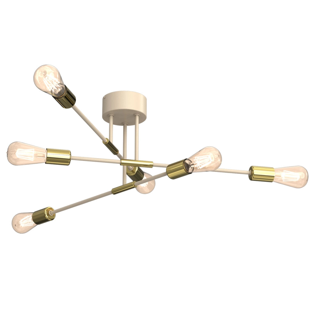 Plafoniera moderna Flame 6xE27 beige oro Luminex