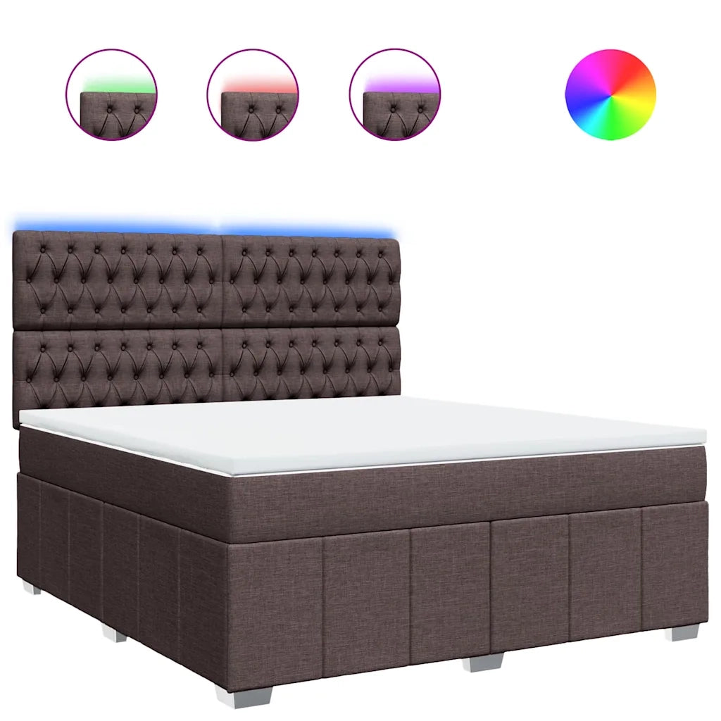 vidaXL Giroletto a Molle con Materasso Marrone Scuro 180x200cm Tessuto