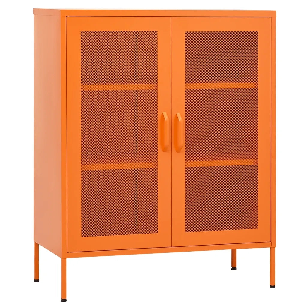 Mobile contenitore di design regolabile e pratico 80 x 35 x 101 cm acciaio arancione 02_0046865