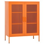 Mobile contenitore di design regolabile e pratico 80 x 35 x 101 cm acciaio arancione 02_0046865