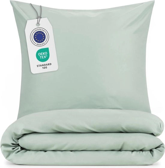 Set di coperte per letto 140 x 200 cm e coperta per cuscino 80 x 80 cm - Molto morbido e duraturo verde