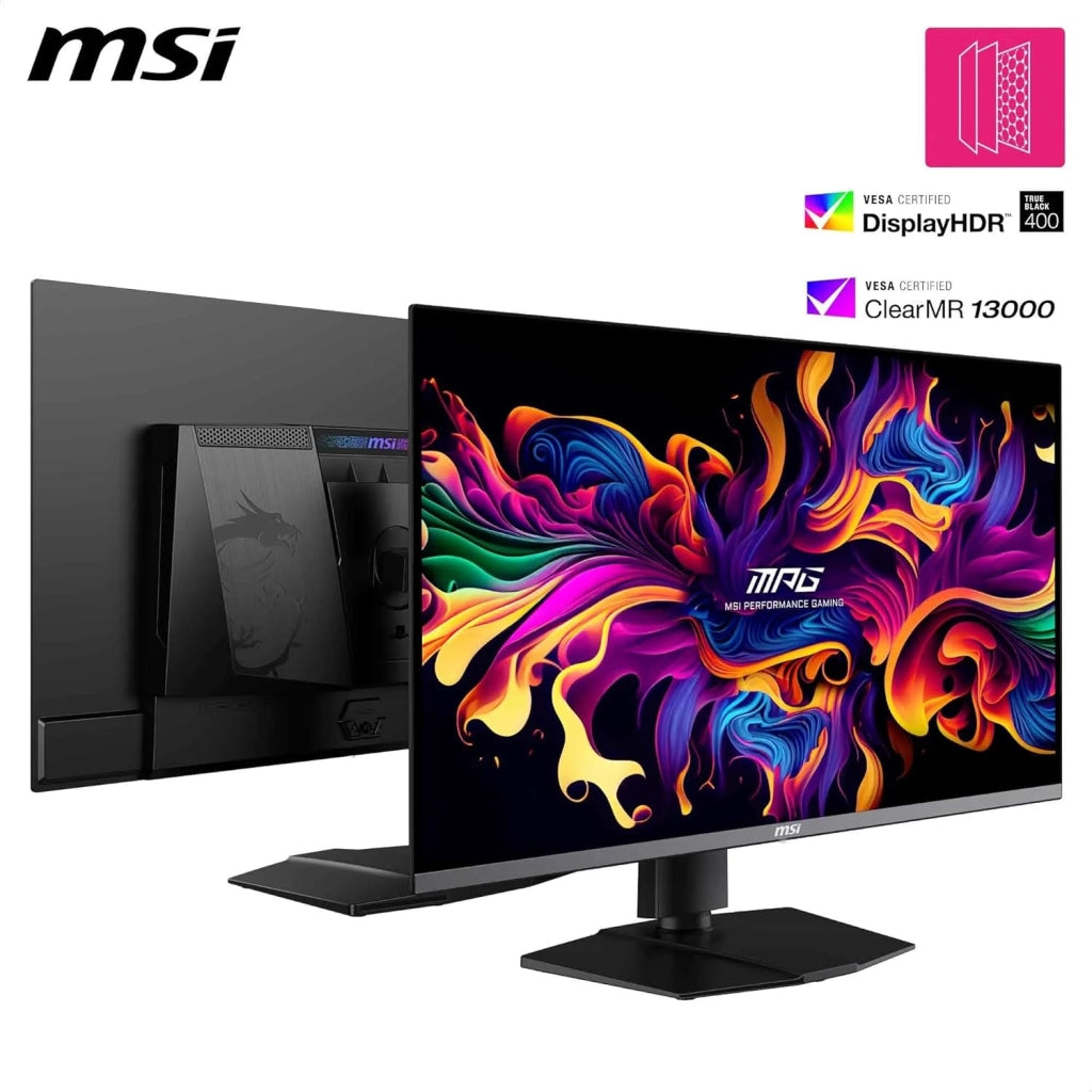 MPG 322URXDE QD-OLED, 32 pollici, 4K UHD, 3840 x 2160, monitor OLED, 240 Hz, 0,03 ms, DisplayHDR True Black 400, compatibile con G-SYNC, HDMI 2.1, DP 2.1a, USB C (98 W PD), regolabile in altezza