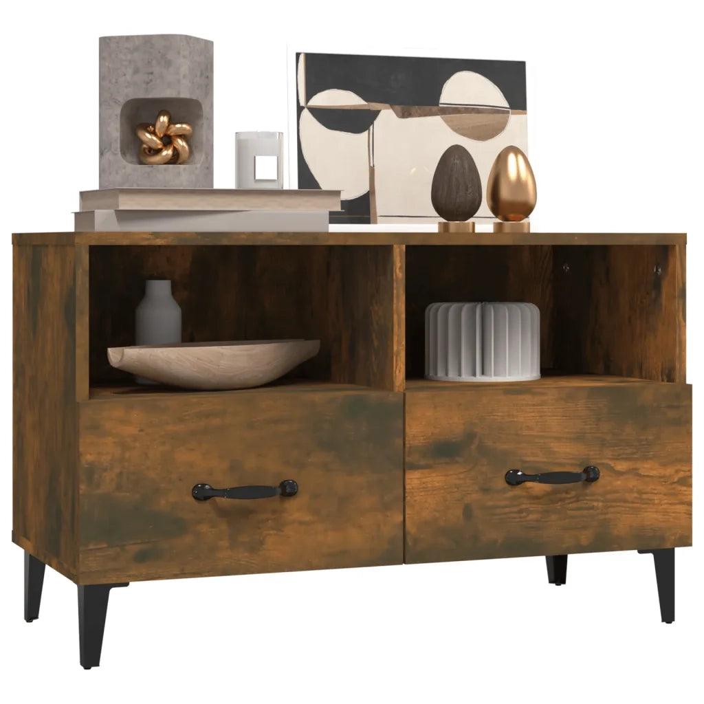 Mobile Porta TV Rovere Fumo 80x36x50 cm in Legno Multistrato cod mxl 18680