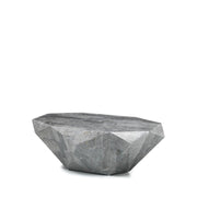 Diamond Medium Tavolino rettangolare in pietra fossile Gray Stone con struttura in compensato marino - Design contemporaneo 120cm