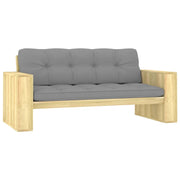 Panca da giardino mobili da esterno per patio mobili da terrazza con cuscini grigi 179 x 76 x 76 cm pino impregnato 02_0011632