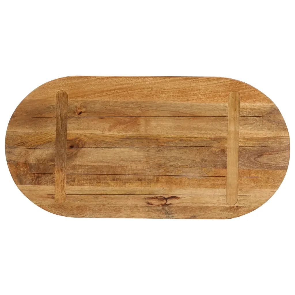 Piano Tavolo 80x40x3,8 cm Ovale in Legno Massello di Mango