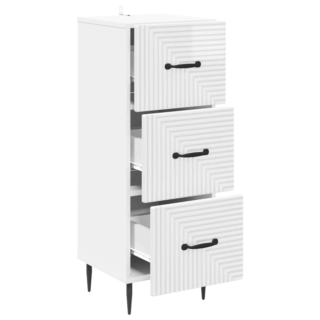 Mobile con Cassetti Bianco Lucido 33 x 34,5 x 89,5 cm 894849