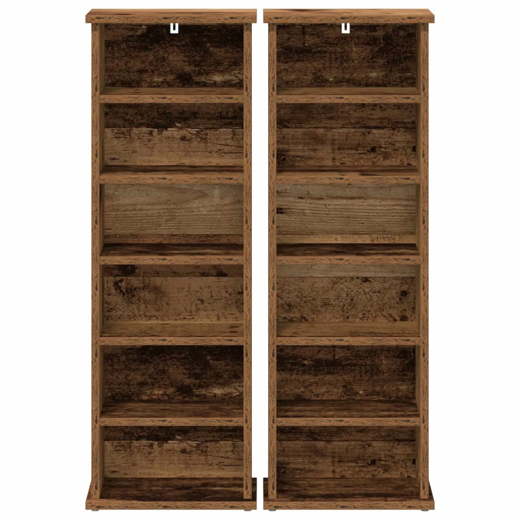 Mobile per CD 2 pz Legno antico 60 x 17 x 92 cm 8012759