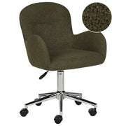 Sedia da ufficio girevole con altezza regolabile in tessuto boucle verde stile moderno retrò ufficio di casa