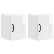Set di 2 pratici pensili da cucina con spazio contenitivo 30 x 31 x 40 cm realizzati in legno composito bianco lucido 02_0053542