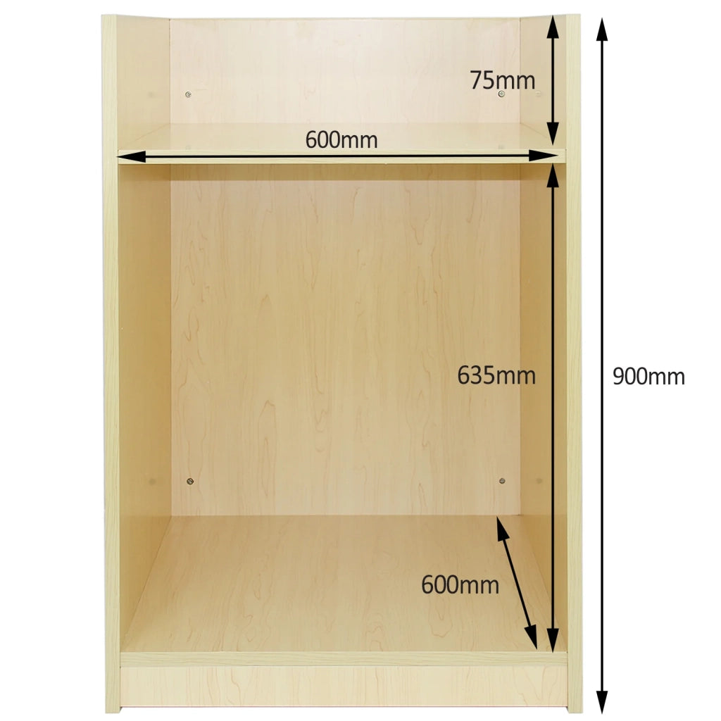 Bancone Cassa TB60 Acero – MDF con 2 Ripiani Interni