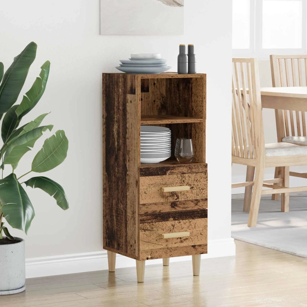 Credenza | Madia | Buffet da pranzo | Armadio da pranzo Legno vecchio 34 x 34,5 x 90 cm Legno multistrato