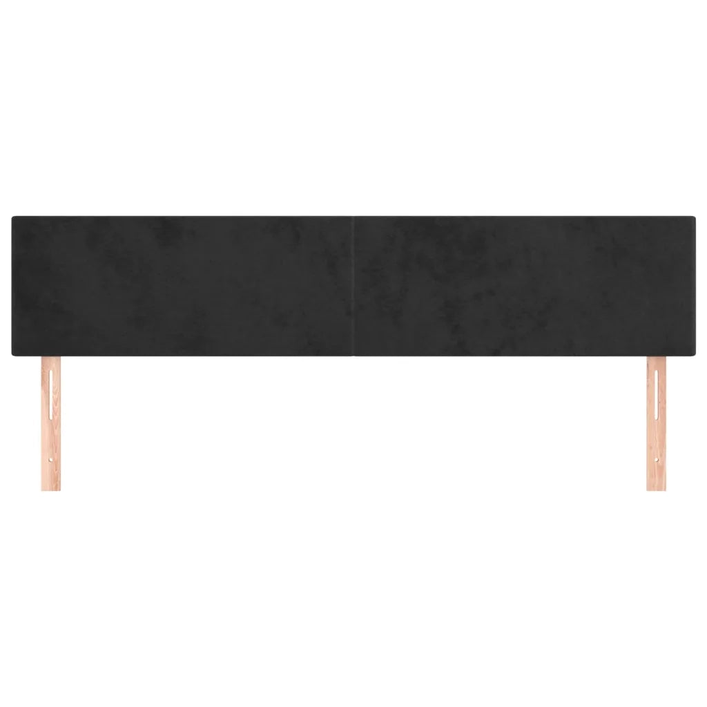 Testiere 2 pz Nere 100x5x78/88 cm in Velluto