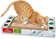 Scatole per gatto ergonomiche con 4 palline e erba per gatto, con bordo per giocare e pulire, per proteggere il tuo arredamento, dimensioni ideali 45x25x5cm
