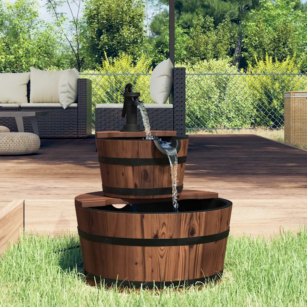 Fontana d'Acqua con Pompa 44,5x44,5x58 cm Legno Massello Abetecod mxl 103956