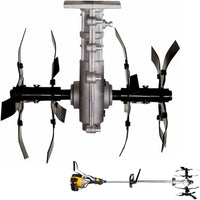 Gruppo Zappette per Decespugliatore e Motozappa, Fresa con Ingranaggio a 9 Denti, Tubo Ø26 mm - Strumenti Professionali per Orti e Giardini