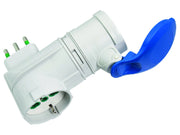 ADATTATORE INDUSTRIALE SPINA 16A PRESA SCHUKO BIP. + CEE IP44 BLU  16A 73010    FANTON