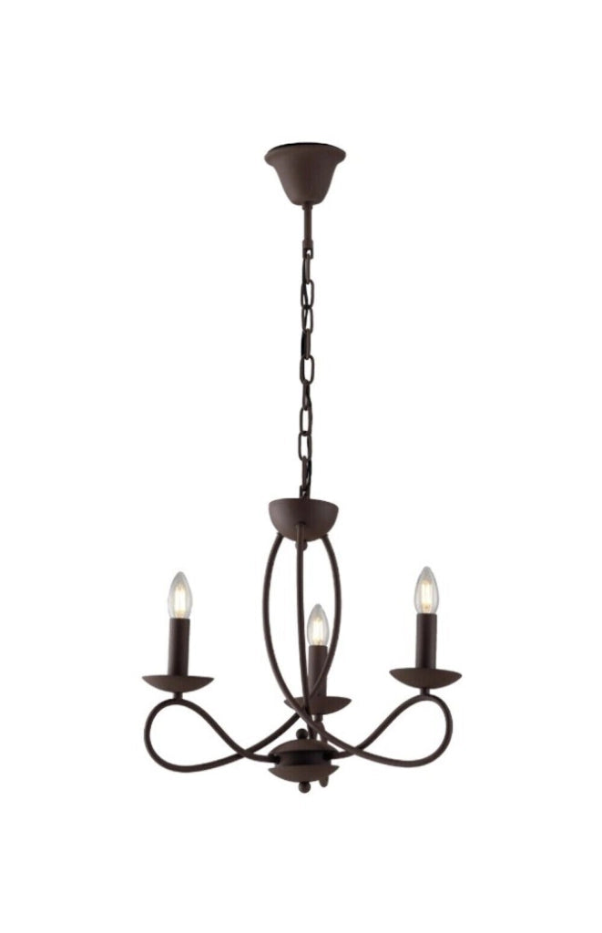 Lampadario Ginevra Corten 3Xe14 48X43Cm - Fan Europe